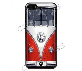 VW Retro Red iPhone 5 Case - Black Plastic